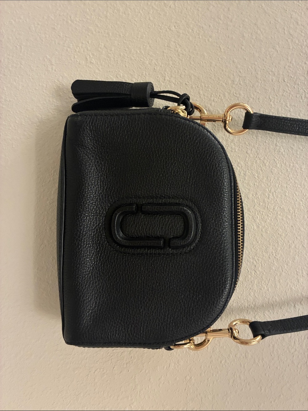 Marc Jacobs black leather cross body bag
